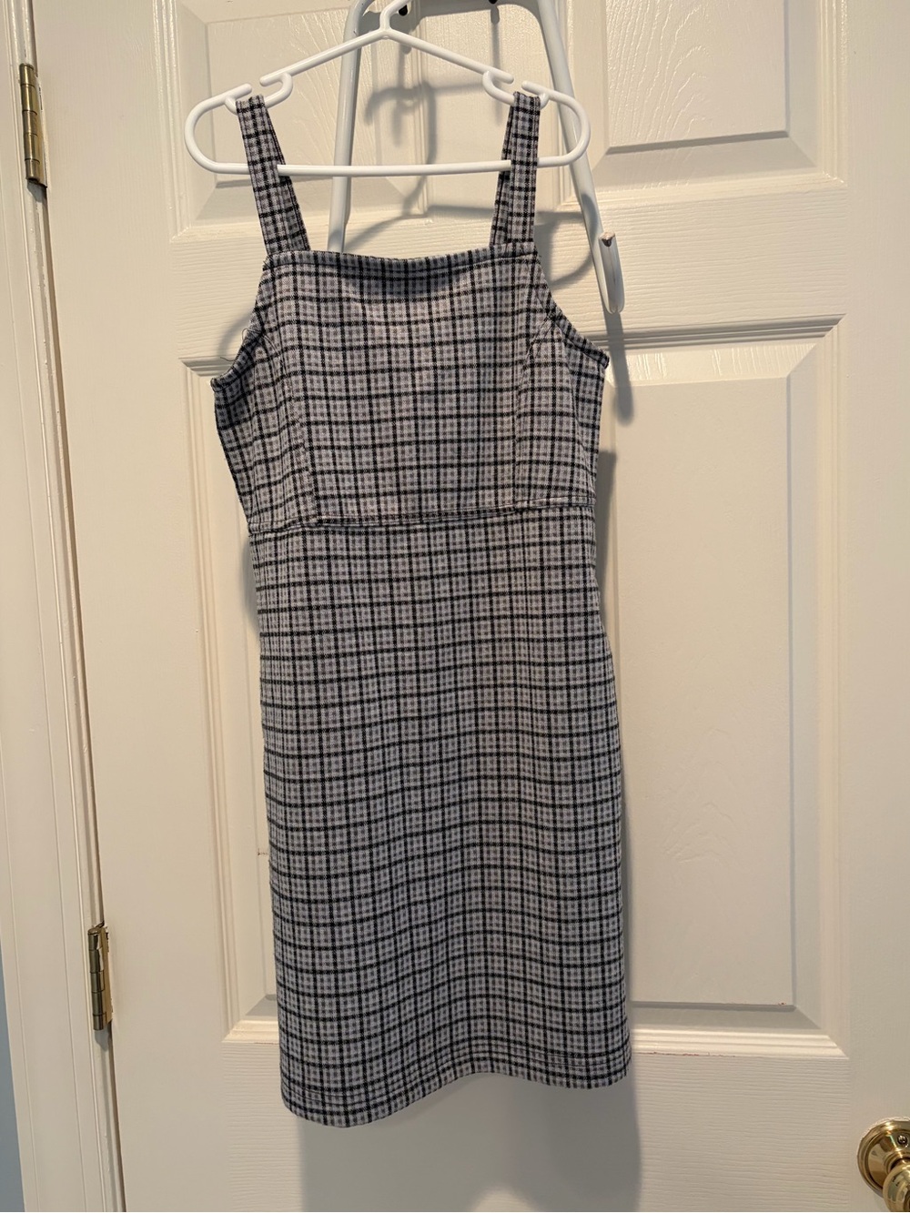 abercrombie kids Black and White Plaid Square-Neck Dress